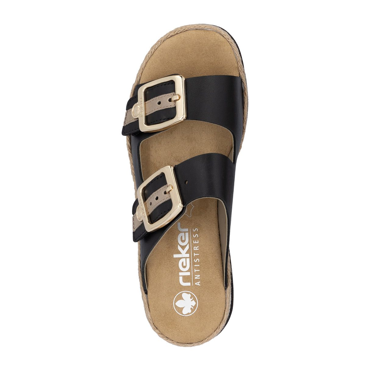 Rieker Regina V7955 Slide Sandal (Women) - Schwarz/Nude Sandal - Slide - The Heel Shoe Fitters