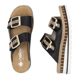 Rieker Regina V7955 Slide Sandal (Women) - Schwarz/Nude Sandal - Slide - The Heel Shoe Fitters