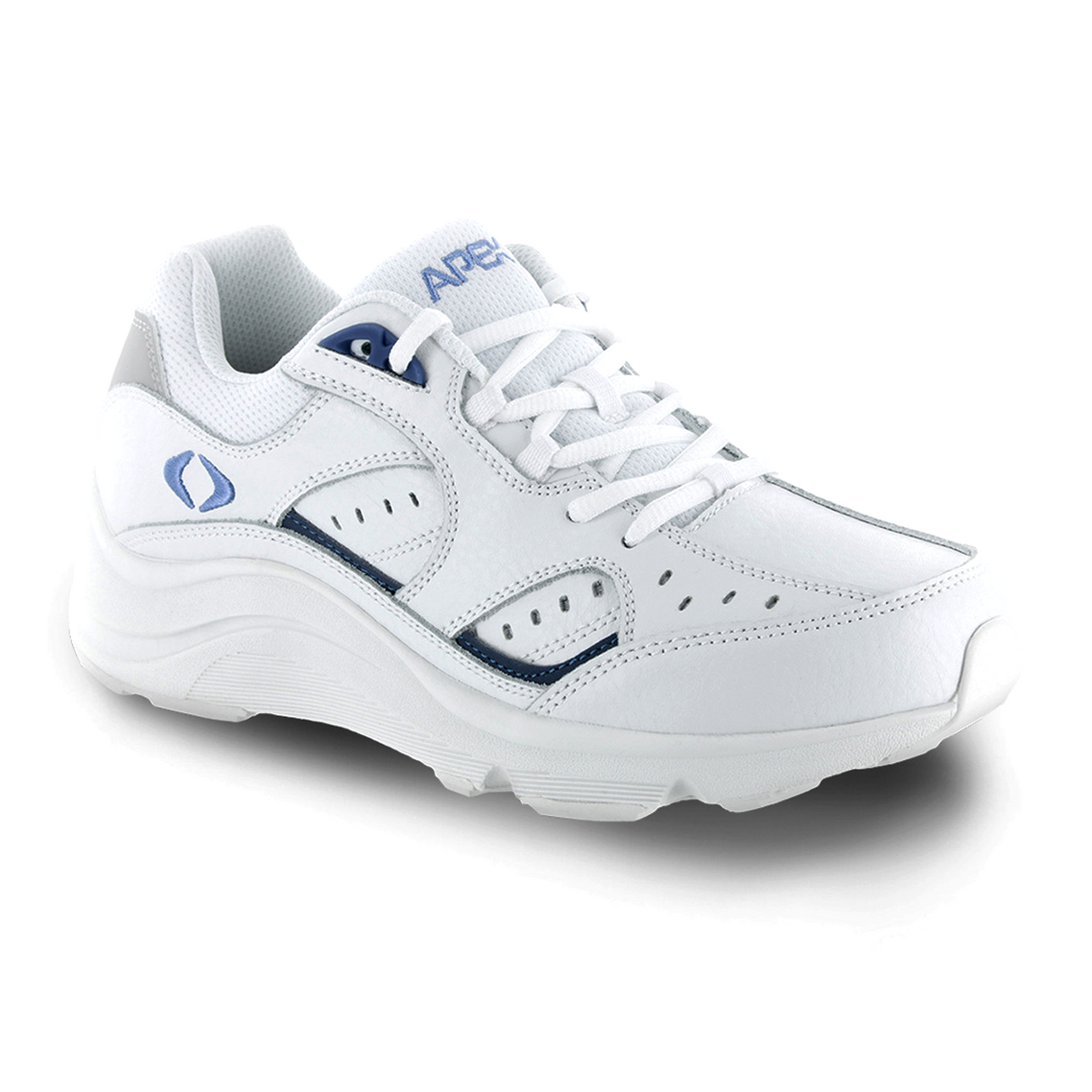 Apex Lace Walker V-Last (Women) - White/Periwinkle Athletic - Walking - The Heel Shoe Fitters