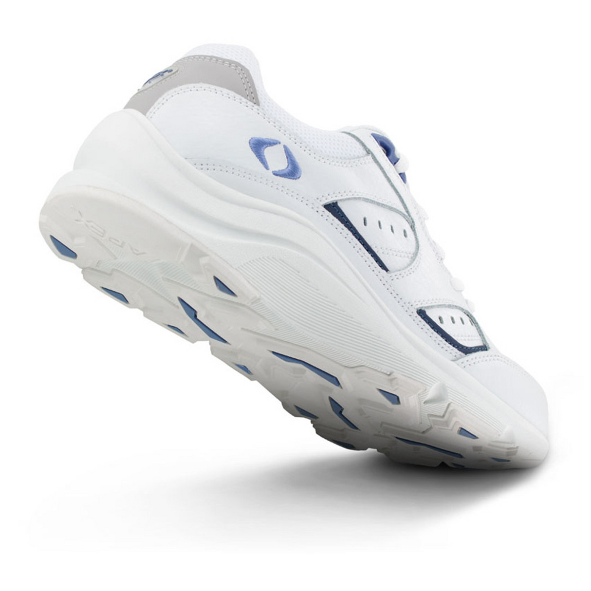 Apex Lace Walker V-Last (Women) - White/Periwinkle Athletic - Walking - The Heel Shoe Fitters