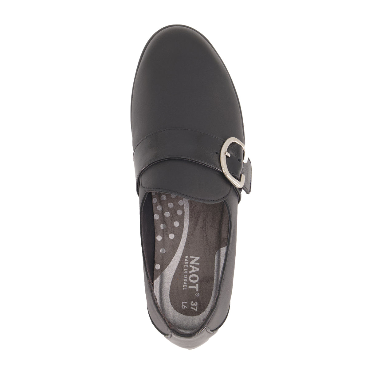 Naot Viscol Slip On (Women) - Jet Black Leather/Black Crinkle Patent Leather Dress Casual - Slip On - The Heel Shoe Fitters