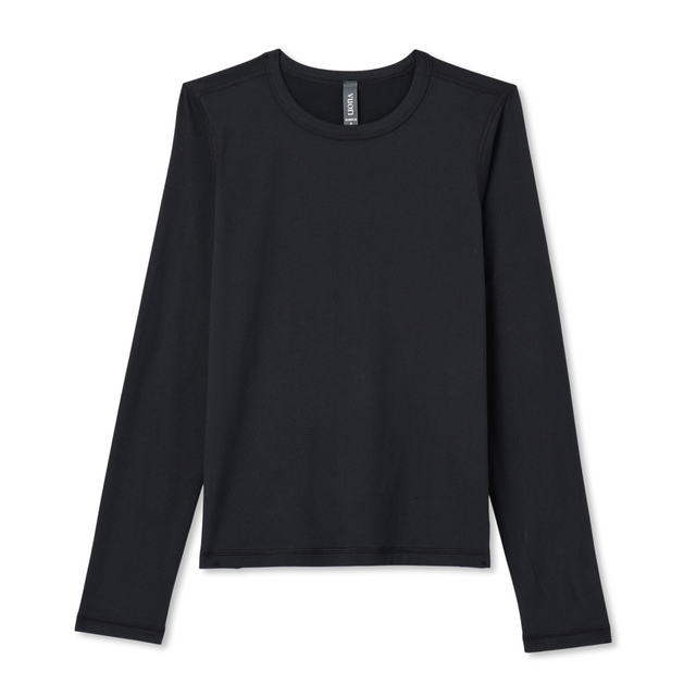 Vuori Lux Long Sleeve Crew Tee (Women) - Black Apparel - Top - Long Sleeve - The Heel Shoe Fitters