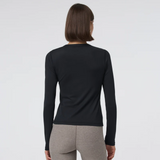 Vuori Lux Long Sleeve Crew Tee (Women) - Black Apparel - Top - Long Sleeve - The Heel Shoe Fitters