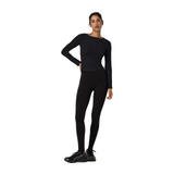 Vuori Long Sleeve Pose Subtle Scoop (Women) - Solid Black