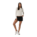 Vuori Long Sleeve Pose Subtle Scoop (Women) - White Heather Grey