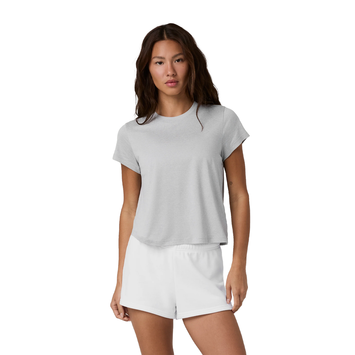 Vuori Energy Classic Tee (Women) - Light Heather Grey