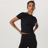 Vuori Pose Fitted Tee (Women) - Black Apparel - Top - ShortSleeve - The Heel Shoe Fitters
