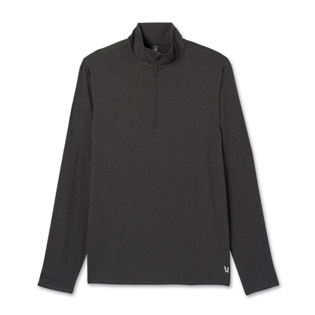Vuori Ease Performance 1/2 Zip 2.0 Pullover (Men) - Charcoal Heather Apparel - Top - Sweatshirt - The Heel Shoe Fitters