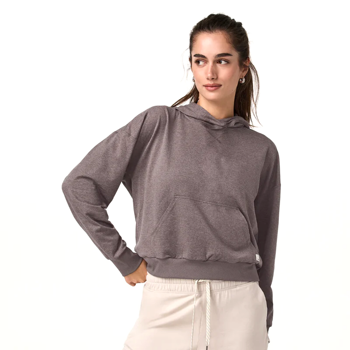 Vuori Halo Modern Pullover Hoodie (Women) - Huckleberry Heather Apparel - Top - Sweatshirt - The Heel Shoe Fitters