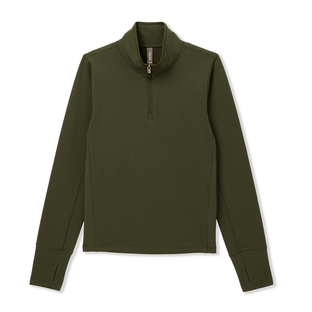 Vuori Chilled Out Half Zip (Women) - Olive Apparel - Top - Sweatshirt - The Heel Shoe Fitters