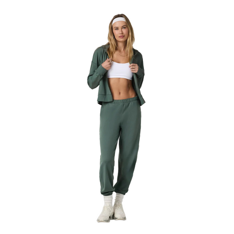 Vuori Halo Modern Full Zip (Women) - Agate Green Apparel - Top - Sweatshirt - The Heel Shoe Fitters