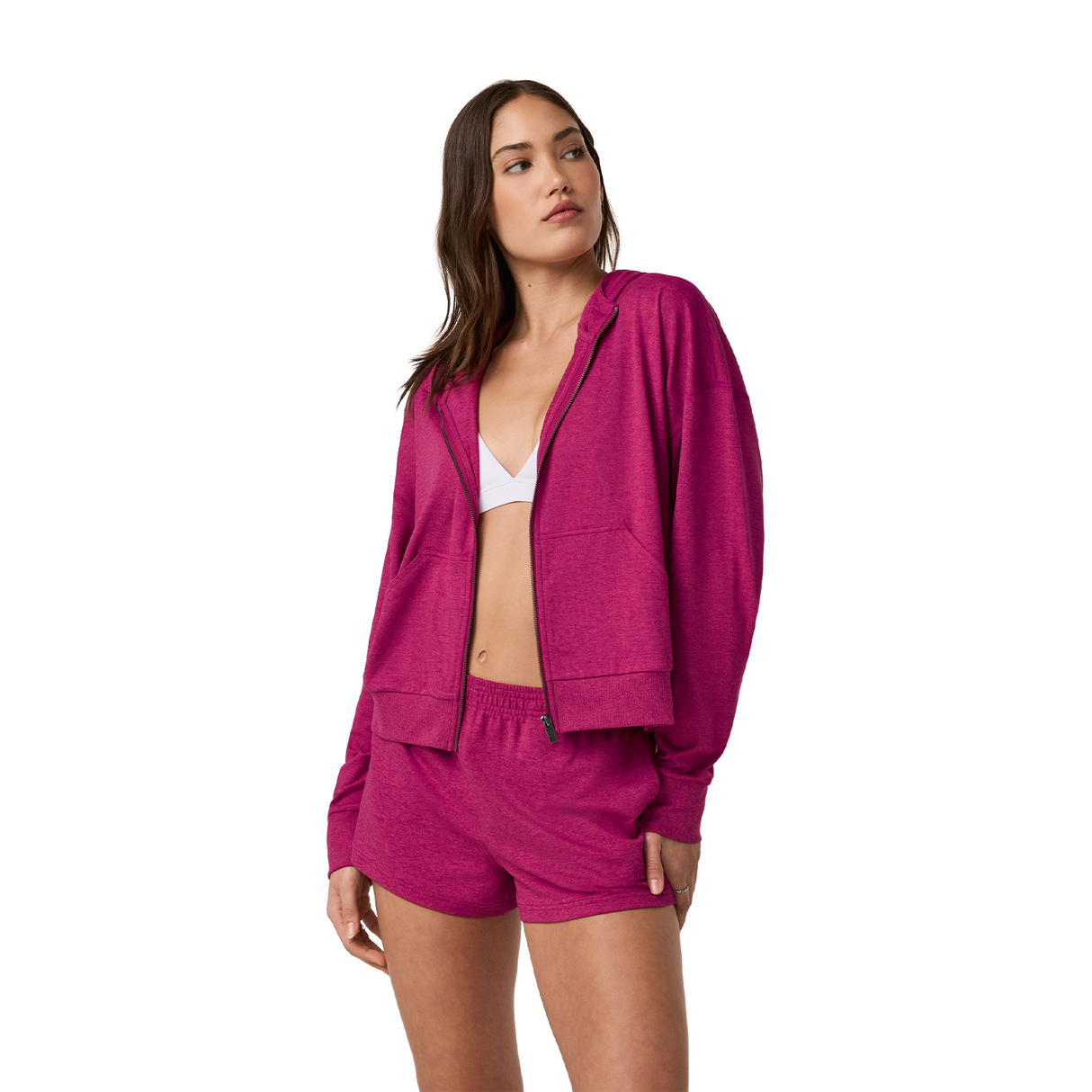 Vuori Halo Modern Full Zip (Women) - Dragonfruit Heather