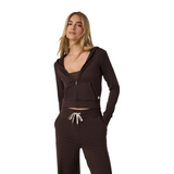 Vuori Halo Mini FZ Hoodie (Women) - Java Heather