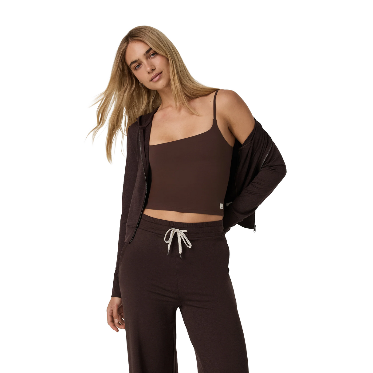 Vuori Halo Mini FZ Hoodie (Women) - Java Heather