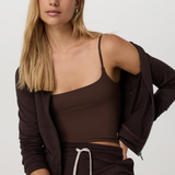 Vuori Halo Mini FZ Hoodie (Women) - Java Heather