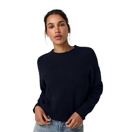 Vuori OS Cotton Waffle Sweater (Women) - Ink Apparel - Top - Sweatshirt - The Heel Shoe Fitters