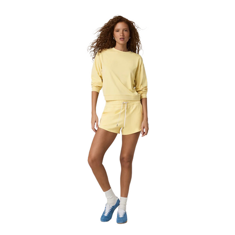Vuori Halo Modern Crew (Women) - Lemon Snap Heather Apparel - Top - Sweatshirt - The Heel Shoe Fitters