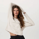 Vuori Halo Long Sleeve Crew (Women) - Ecru Heather Apparel - Top - Sweatshirt - The Heel Shoe Fitters