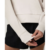 Vuori Halo Long Sleeve Crew (Women) - Ecru Heather Apparel - Top - Sweatshirt - The Heel Shoe Fitters