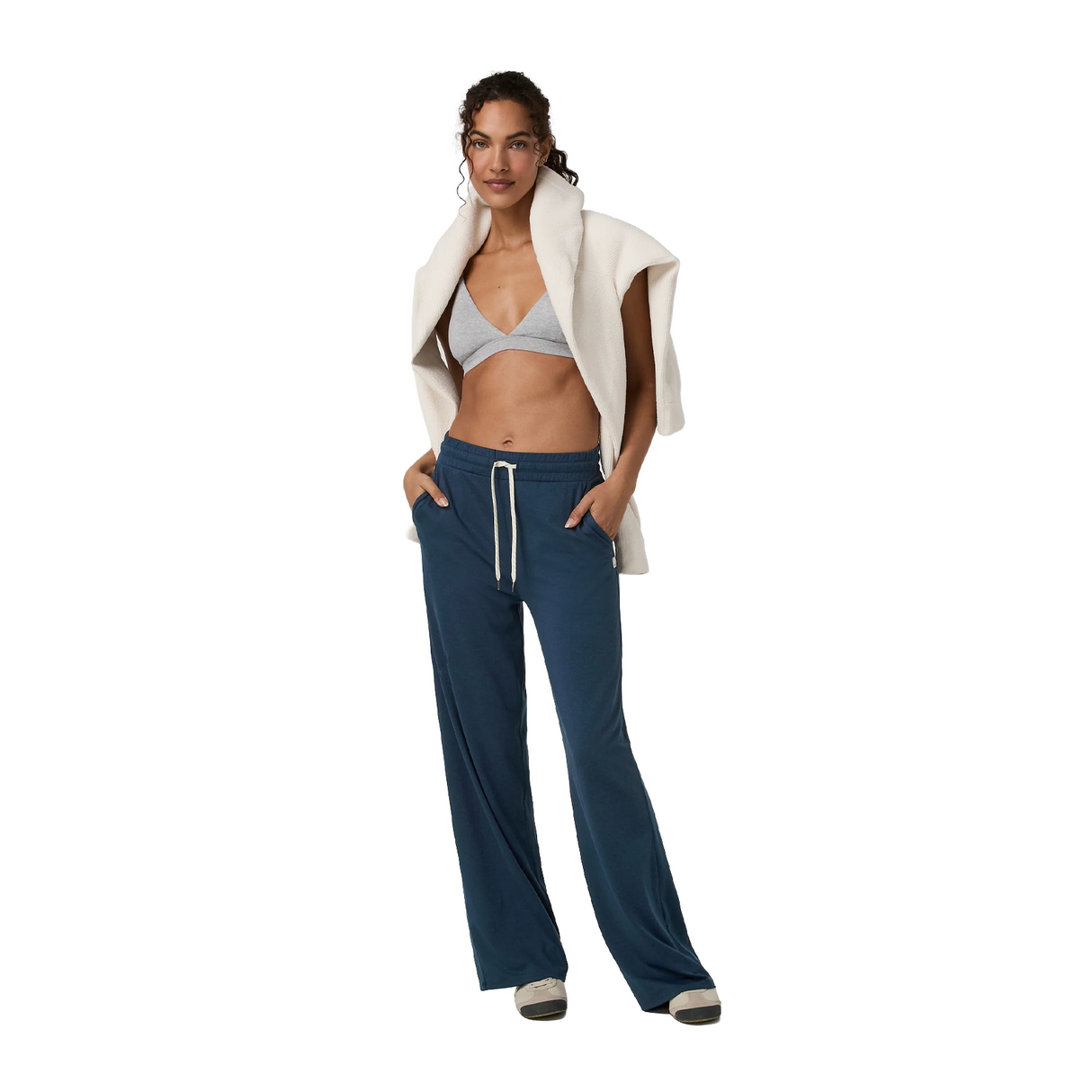 Vuori Halo Essential Wideleg Pant (Women) - Blue Coast Heather
