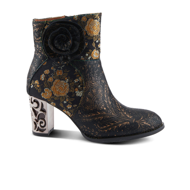 L'Artiste Monet Heeled Ankle Boot (Women) - Black Multi Boots - Casual - Mid - The Heel Shoe Fitters