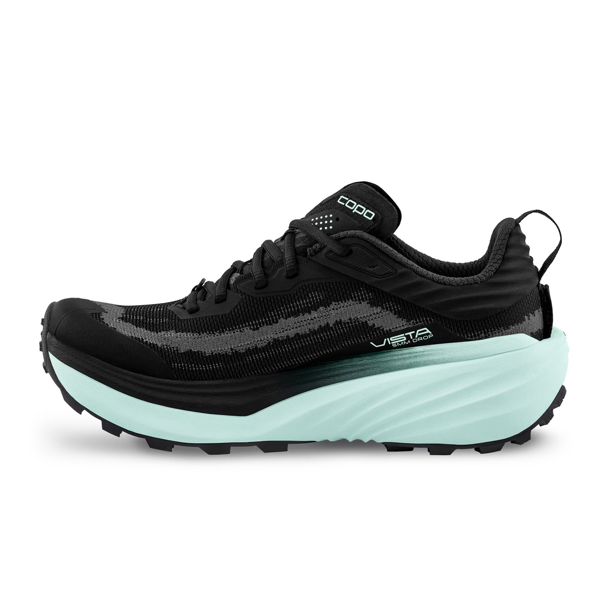 Topo Vista Running Shoe (Women) - Black/Mint Athletic - Running - Trail - The Heel Shoe Fitters