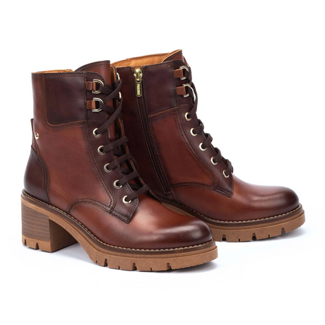 Pikolinos Soria W0B-8552C2 Heeled Ankle Boot (Women) - Cognac Boots - Casual - Mid - The Heel Shoe Fitters