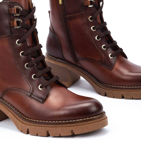 Pikolinos Soria W0B-8552C2 Heeled Ankle Boot (Women) - Cognac Boots - Casual - Mid - The Heel Shoe Fitters