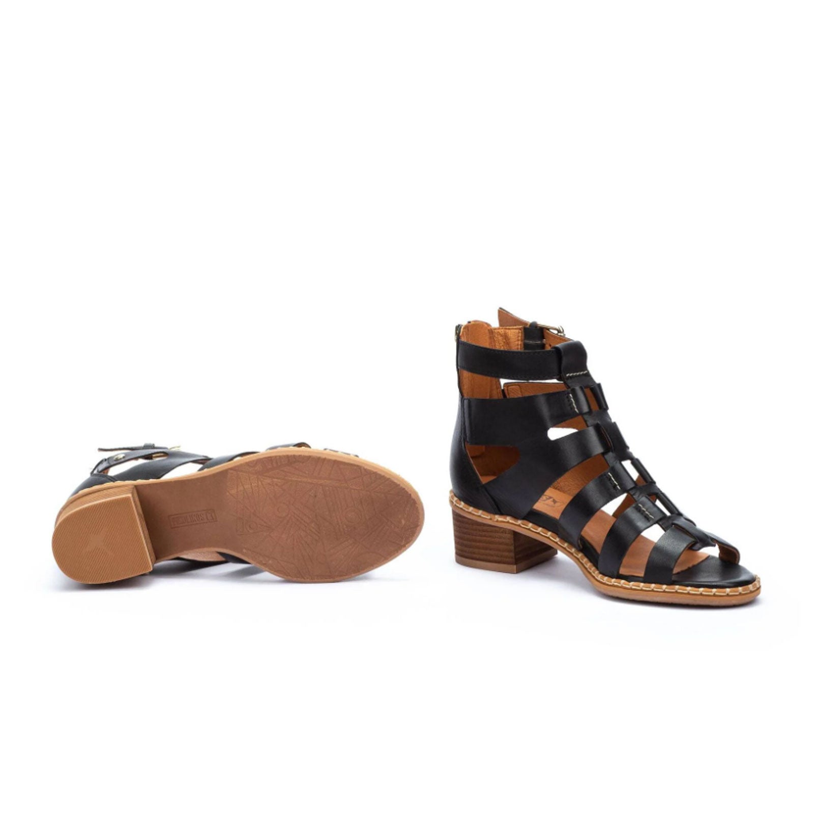 Pikolinos Blanes W3H-1823 Heeled Sandal (Women) - Black Leather