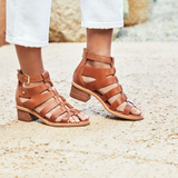 Pikolinos Blanes W3H-1823 Heeled Sandal (Women) - Brandy Leather Sandals - Heel/Wedge - The Heel Shoe Fitters