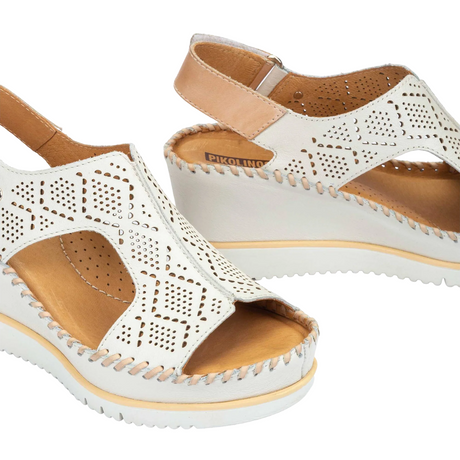 Pikolinos Aguadulce W3Z-1775C1 Wedge Sandal (Women) - Nata Leather Sandal - Backstrap - The Heel Shoe Fitters