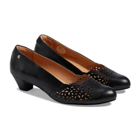 Pikolinos Elba W4B-5837 Pump (Women) - Black Leather Dress-Casual - Heels - The Heel Shoe Fitters