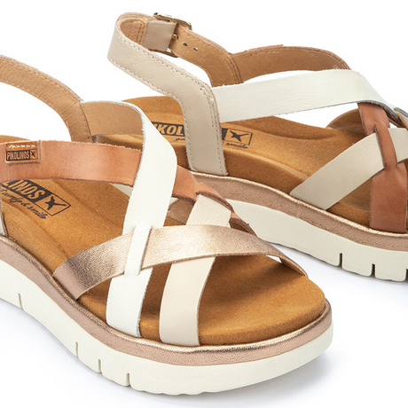 Pikolinos Palma W4N-0650C1 Backstrap Sandal (Women) - Marfil Sandal - Heel/Wedge - The Heel Shoe Fitters