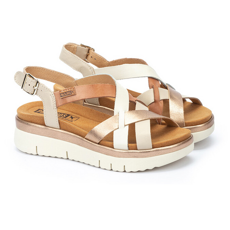Pikolinos Palma W4N-0650C1 Backstrap Sandal (Women) - Marfil Sandal - Heel/Wedge - The Heel Shoe Fitters