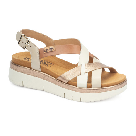 Pikolinos Palma W4N-0650C1 Backstrap Sandal (Women) - Marfil Sandal - Heel/Wedge - The Heel Shoe Fitters