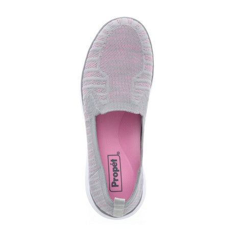 Propet TravelFit Slip On (Women) - Grey/Pink Dress-Casual - Slip Ons - The Heel Shoe Fitters