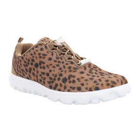 Propet TravelActiv Safari Sneaker (Women) - Brown Cheetah Athletic - Casual - Lace Up - The Heel Shoe Fitters