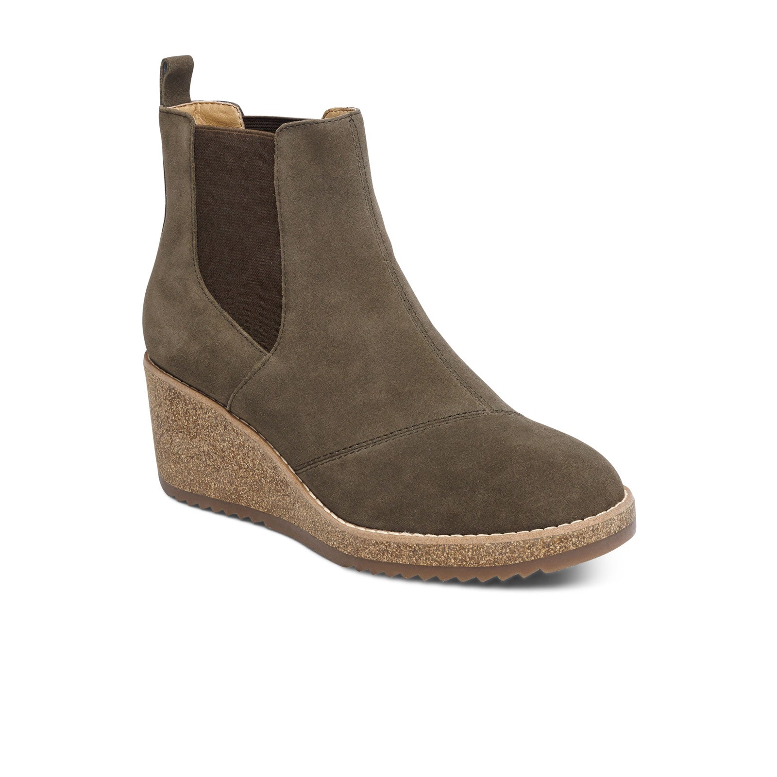 Olive wedge booties hotsell