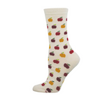 SockSmith Bushel of Apples Crew Sock (Women) - Ivory