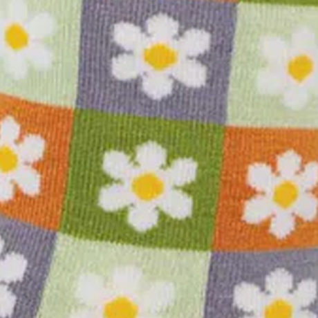 SockSmith Daisy Squares Crew Sock (Women) - Green Accessories - Socks - Lifestyle - The Heel Shoe Fitters