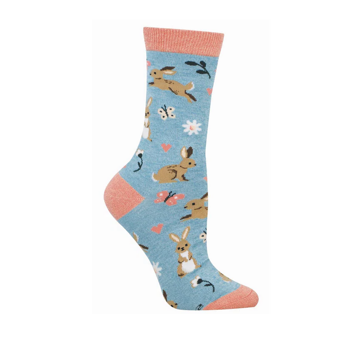 SockSmith Love Me Some Bunny Crew Sock (Women) - Blue Heather Accessories - Socks - Lifestyle - The Heel Shoe Fitters