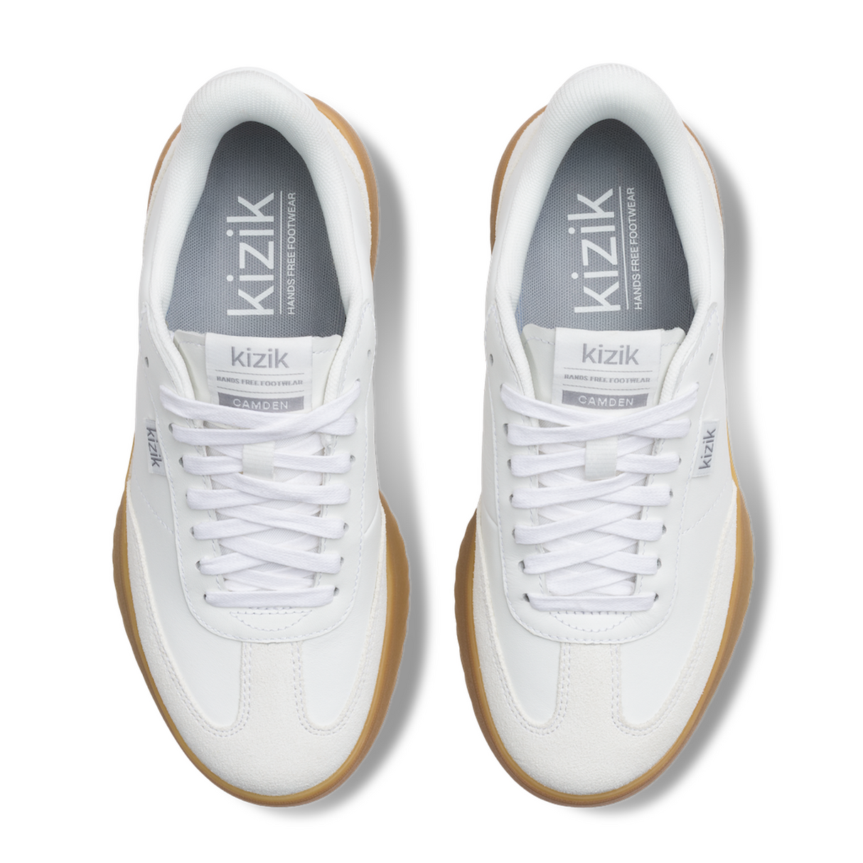 Kizik Camden Sneaker (Women) - White/Gum Rubber Athletic - Casual - Lace Up - The Heel Shoe Fitters