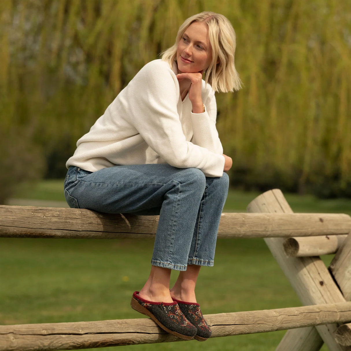 Taos Woolflower Slipper (Women) - Charcoal Dress-Casual - Slipper - The Heel Shoe Fitters