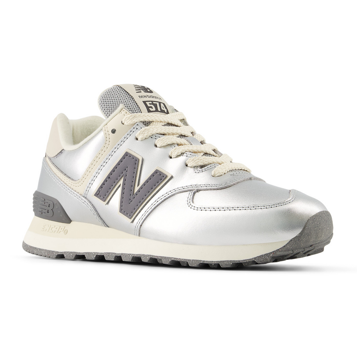 New Balance 574 Sneaker (Women) - Metallic Silver/Arctic Grey Athletic - Casual - Lace Up - The Heel Shoe Fitters