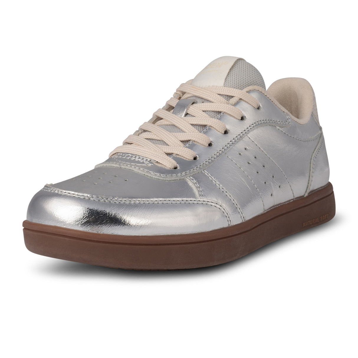 Woden Bjork Sneaker (Women) - Silver Leather Athletic - Casual - Lace Up - The Heel Shoe Fitters