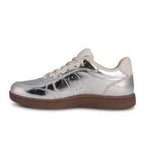 Woden Bjork Sneaker (Women) - Silver Leather Athletic - Casual - Lace Up - The Heel Shoe Fitters