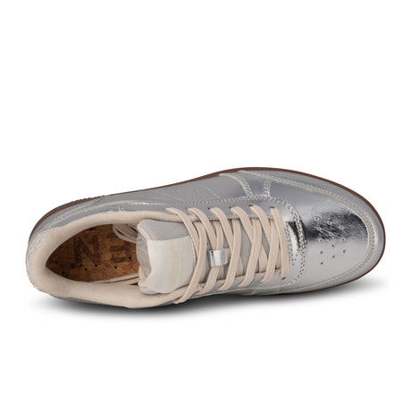 Woden Bjork Sneaker (Women) - Silver Leather Athletic - Casual - Lace Up - The Heel Shoe Fitters