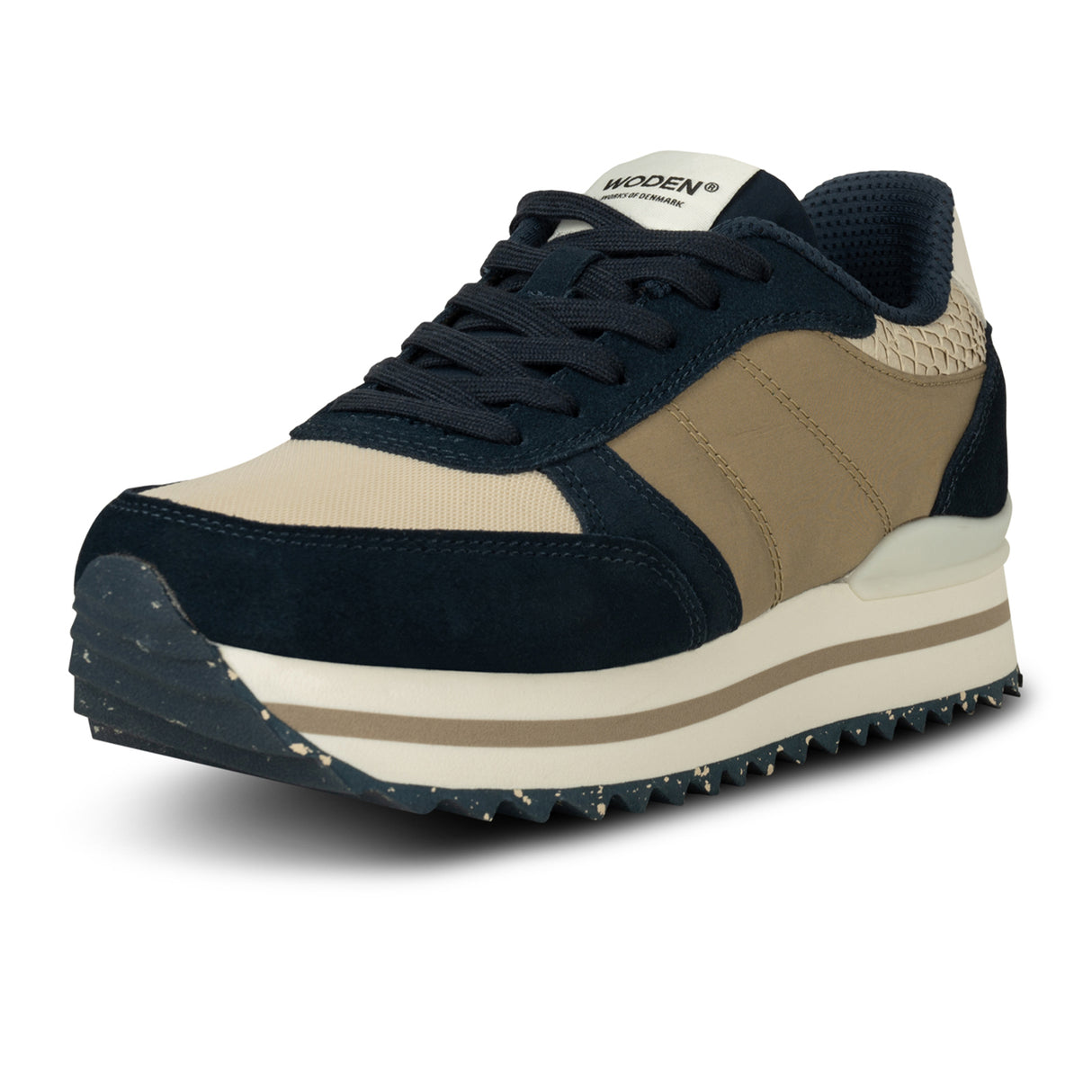 Woden Ronja Plateau Sneaker (Women) - Navy Multi Athletic - Casual - Lace Up - The Heel Shoe Fitters