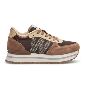 Woden Ronja Plateau Sneaker (Women) - Chocolate Multi Athletic - Casual - Lace Up - The Heel Shoe Fitters
