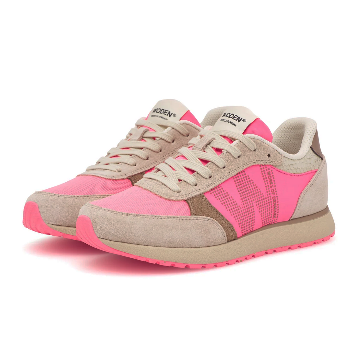 Woden Ronja Tricolor Sneaker (Women) - Raspberry Multi Athletic - Casual - Lace Up - The Heel Shoe Fitters